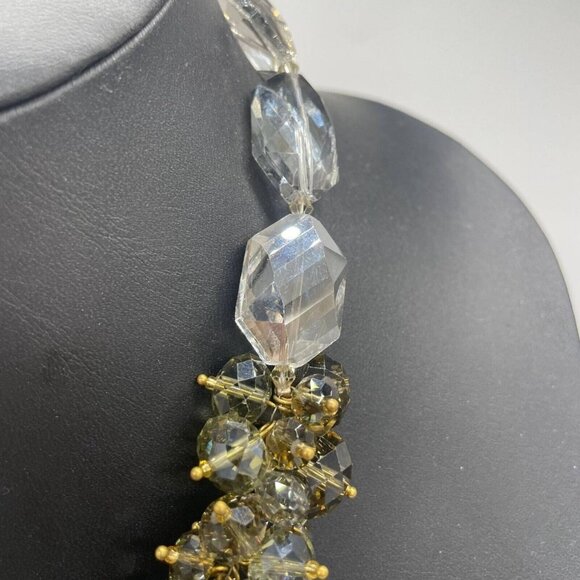 Kenneth Jay Lane Smokey Faceted Cluster Beaded Choker Necklace 18 Inches - Picture 4 of 8